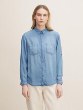 Lyocell Blouse - Vrouwen - Blue Denim Lyocell Blouse - Vrouwen - Blue Denim - 1 - TOM TAILOR