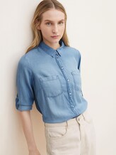 Lyocell Blouse - Vrouwen - Blue Denim Lyocell Blouse - Vrouwen - Blue Denim - 5 - TOM TAILOR
