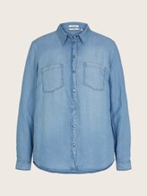 Lyocell Blouse - Vrouwen - Blue Denim Lyocell Blouse - Vrouwen - Blue Denim - 7 - TOM TAILOR