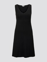 Gemustertes Kleid mit V-Ausschnitt - Frauen - deep black Gemustertes Kleid mit V-Ausschnitt - Frauen - deep black - 7 - TOM TAILOR