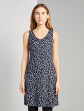 Gemustertes Kleid mit V-Ausschnitt - Frauen - navy flowery design Gemustertes Kleid mit V-Ausschnitt - Frauen - navy flowery design - 1 - TOM TAILOR