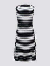 Gemustertes Kleid mit V-Ausschnitt - Frauen - navy stripe Gemustertes Kleid mit V-Ausschnitt - Frauen - navy stripe - 8 - TOM TAILOR