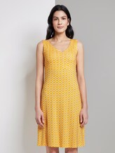Gemustertes Kleid mit V-Ausschnitt - Frauen - yellow dot design Gemustertes Kleid mit V-Ausschnitt - Frauen - yellow dot design - 1 - TOM TAILOR