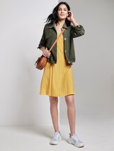 Gemustertes Kleid mit V-Ausschnitt - Frauen - yellow dot design Gemustertes Kleid mit V-Ausschnitt - Frauen - yellow dot design - 3 - TOM TAILOR
