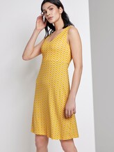 Gemustertes Kleid mit V-Ausschnitt - Frauen - yellow dot design Gemustertes Kleid mit V-Ausschnitt - Frauen - yellow dot design - 5 - TOM TAILOR