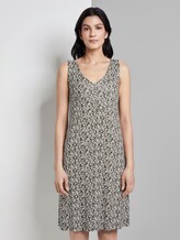 Gemustertes Kleid mit V-Ausschnitt - Frauen - khaki offwhite floral design Gemustertes Kleid mit V-Ausschnitt - Frauen - khaki offwhite floral design - 1 - TOM TAILOR