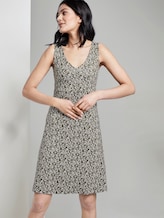 Gemustertes Kleid mit V-Ausschnitt - Frauen - khaki offwhite floral design Gemustertes Kleid mit V-Ausschnitt - Frauen - khaki offwhite floral design - 5 - TOM TAILOR
