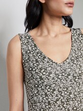 Gemustertes Kleid mit V-Ausschnitt - Frauen - khaki offwhite floral design Gemustertes Kleid mit V-Ausschnitt - Frauen - khaki offwhite floral design - 9 - TOM TAILOR