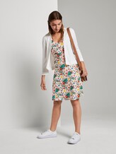 Gemustertes Kleid mit V-Ausschnitt - Frauen - white watercolor flower design Gemustertes Kleid mit V-Ausschnitt - Frauen - white watercolor flower design - 3 - TOM TAILOR