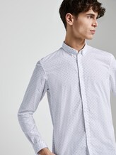 Patterned shirt - Men - white small triangle print Patterned shirt - Men - white small triangle print - 5 - TOM TAILOR Denim