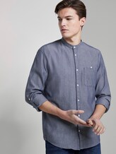 Strukturiertes Hemd mit Stehkragen - Männer - Sky Captain Blue Strukturiertes Hemd mit Stehkragen - Männer - Sky Captain Blue - 5 - TOM TAILOR Denim