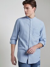 Strukturiertes Hemd mit Stehkragen - Männer - Light Blue Strukturiertes Hemd mit Stehkragen - Männer - Light Blue - 5 - TOM TAILOR Denim