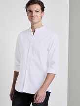 Strukturiertes Hemd mit Stehkragen - Männer - White Strukturiertes Hemd mit Stehkragen - Männer - White - 5 - TOM TAILOR Denim