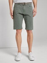 Josh Regular Slim Jeans Shorts met Riem - Mannen - Pale Bark Green Josh Regular Slim Jeans Shorts met Riem - Mannen - Pale Bark Green - 1 - TOM TAILOR