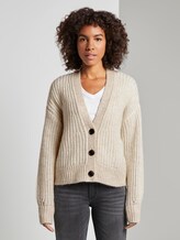 Cardigan in Ripp-Optik - Frauen - desert sand melange Cardigan in Ripp-Optik - Frauen - desert sand melange - 1 - TOM TAILOR