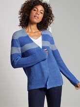 Cardigan in Ripp-Optik - Frauen - sicilian blue melange Cardigan in Ripp-Optik - Frauen - sicilian blue melange - 5 - TOM TAILOR