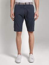 Gemusterte Cargo-Shorts mit Gürtel - Männer - blue dot minimal design Gemusterte Cargo-Shorts mit Gürtel - Männer - blue dot minimal design - 1 - TOM TAILOR