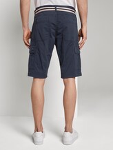 Gemusterte Cargo-Shorts mit Gürtel - Männer - blue dot minimal design Gemusterte Cargo-Shorts mit Gürtel - Männer - blue dot minimal design - 2 - TOM TAILOR