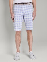 Gemusterte Cargo-Shorts mit Gürtel - Männer - light check design Gemusterte Cargo-Shorts mit Gürtel - Männer - light check design - 1 - TOM TAILOR