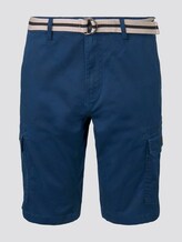 Gemusterte Cargo-Shorts mit Gürtel - Männer - blue minimal structure check Gemusterte Cargo-Shorts mit Gürtel - Männer - blue minimal structure check - 7 - TOM TAILOR
