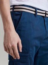 Gemusterte Cargo-Shorts mit Gürtel - Männer - blue minimal structure check Gemusterte Cargo-Shorts mit Gürtel - Männer - blue minimal structure check - 9 - TOM TAILOR