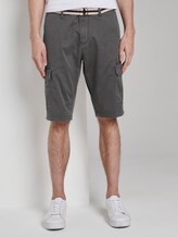 Gemusterte Cargo-Shorts mit Gürtel - Männer - grey small t design Gemusterte Cargo-Shorts mit Gürtel - Männer - grey small t design - 1 - TOM TAILOR