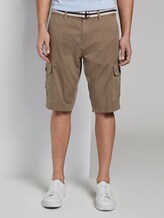 Gemusterte Cargo-Shorts mit Gürtel - Männer - beige small t design Gemusterte Cargo-Shorts mit Gürtel - Männer - beige small t design - 1 - TOM TAILOR