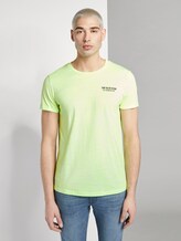 T-Shirt mit schlichtem Print - Männer - white neon green melange T-Shirt mit schlichtem Print - Männer - white neon green melange - 1 - TOM TAILOR Denim