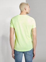 T-Shirt mit schlichtem Print - Männer - white neon green melange T-Shirt mit schlichtem Print - Männer - white neon green melange - 2 - TOM TAILOR Denim