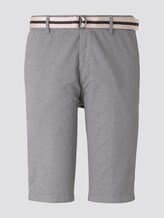 Gemusterte Josh Regular Slim Bermuda-Shorts mit Gürtel - Männer - Grey Melange Gemusterte Josh Regular Slim Bermuda-Shorts mit Gürtel - Männer - Grey Melange - 7 - TOM TAILOR