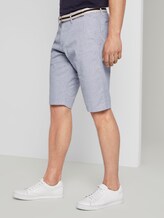 Gemusterte Josh Regular Slim Bermuda-Shorts mit Gürtel - Männer - Light Grey Mélange Stripe Gemusterte Josh Regular Slim Bermuda-Shorts mit Gürtel - Männer - Light Grey Mélange Stripe - 11 - TOM TAILOR
