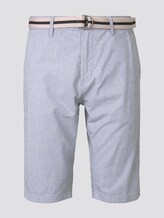 Gemusterte Josh Regular Slim Bermuda-Shorts mit Gürtel - Männer - Light Grey Mélange Stripe Gemusterte Josh Regular Slim Bermuda-Shorts mit Gürtel - Männer - Light Grey Mélange Stripe - 7 - TOM TAILOR