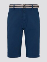 Gemusterte Josh Regular Slim Bermuda-Shorts mit Gürtel - Männer - blue minimal structure check Gemusterte Josh Regular Slim Bermuda-Shorts mit Gürtel - Männer - blue minimal structure check - 7 - TOM TAILOR