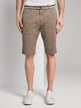 Gemusterte Josh Regular Slim Bermuda-Shorts mit Gürtel - Männer - beige rhomb design Gemusterte Josh Regular Slim Bermuda-Shorts mit Gürtel - Männer - beige rhomb design - 1 - TOM TAILOR