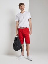 Gemusterte Josh Regular Slim Bermuda-Shorts mit Gürtel - Männer - red bean design Gemusterte Josh Regular Slim Bermuda-Shorts mit Gürtel - Männer - red bean design - 3 - TOM TAILOR