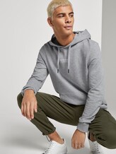 printed hoodie - Men - Light Stone Grey Melange printed hoodie - Men - Light Stone Grey Melange - 5 - TOM TAILOR Denim