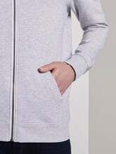 Sweatshirt jacket with hood - Men - Light Stone Grey Melange Sweatshirt jacket with hood - Men - Light Stone Grey Melange - 10 - TOM TAILOR Denim