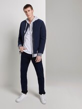 Sweatshirt jacket with hood - Men - Light Stone Grey Melange Sweatshirt jacket with hood - Men - Light Stone Grey Melange - 3 - TOM TAILOR Denim
