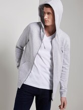Sweatshirt jacket with hood - Men - Light Stone Grey Melange Sweatshirt jacket with hood - Men - Light Stone Grey Melange - 5 - TOM TAILOR Denim