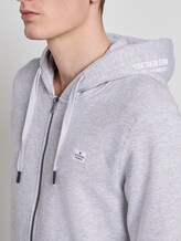 Sweatshirt jacket with hood - Men - Light Stone Grey Melange Sweatshirt jacket with hood - Men - Light Stone Grey Melange - 9 - TOM TAILOR Denim