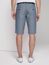Gemusterte Josh Regular Slim Baumwoll-Shorts mit Gürtel - Männer - Light Blue Minimal Indigo Gemusterte Josh Regular Slim Baumwoll-Shorts mit Gürtel - Männer - Light Blue Minimal Indigo - 2 - TOM TAILOR