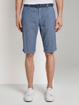 Gemusterte Josh Regular Slim Baumwoll-Shorts mit Gürtel - Männer - indigo zig zag structure Gemusterte Josh Regular Slim Baumwoll-Shorts mit Gürtel - Männer - indigo zig zag structure - 1 - TOM TAILOR