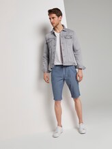 Gemusterte Josh Regular Slim Baumwoll-Shorts mit Gürtel - Männer - indigo zig zag structure Gemusterte Josh Regular Slim Baumwoll-Shorts mit Gürtel - Männer - indigo zig zag structure - 3 - TOM TAILOR