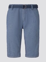 Gemusterte Josh Regular Slim Baumwoll-Shorts mit Gürtel - Männer - indigo zig zag structure Gemusterte Josh Regular Slim Baumwoll-Shorts mit Gürtel - Männer - indigo zig zag structure - 7 - TOM TAILOR