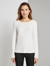 Strickpullover mit Rundhalsausschnitt - Frauen - Whisper White Strickpullover mit Rundhalsausschnitt - Frauen - Whisper White - 1 - TOM TAILOR