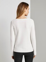 Strickpullover mit Rundhalsausschnitt - Frauen - Whisper White Strickpullover mit Rundhalsausschnitt - Frauen - Whisper White - 2 - TOM TAILOR