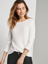 Strickpullover mit Rundhalsausschnitt - Frauen - Whisper White Strickpullover mit Rundhalsausschnitt - Frauen - Whisper White - 5 - TOM TAILOR