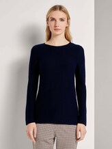 Strickpullover mit Rundhalsausschnitt - Frauen - Night Sky Blue Strickpullover mit Rundhalsausschnitt - Frauen - Night Sky Blue - 1 - TOM TAILOR