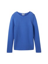 TOM TAILOR Damen Strickpullover mit Bio-Baumwolle, blau, Gr. XS