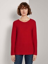 Strickpullover mit Rundhalsausschnitt - Frauen - Strong Red Strickpullover mit Rundhalsausschnitt - Frauen - Strong Red - 1 - TOM TAILOR